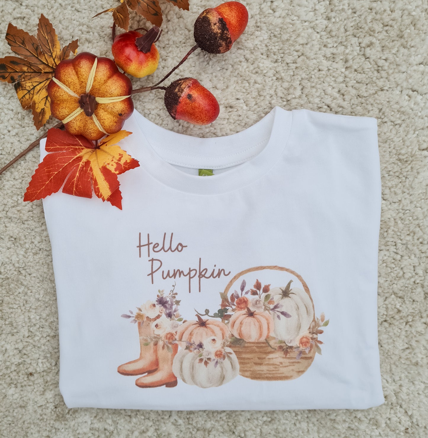 Hello Pumpkin Floral  Long Sleeved T- Shirt