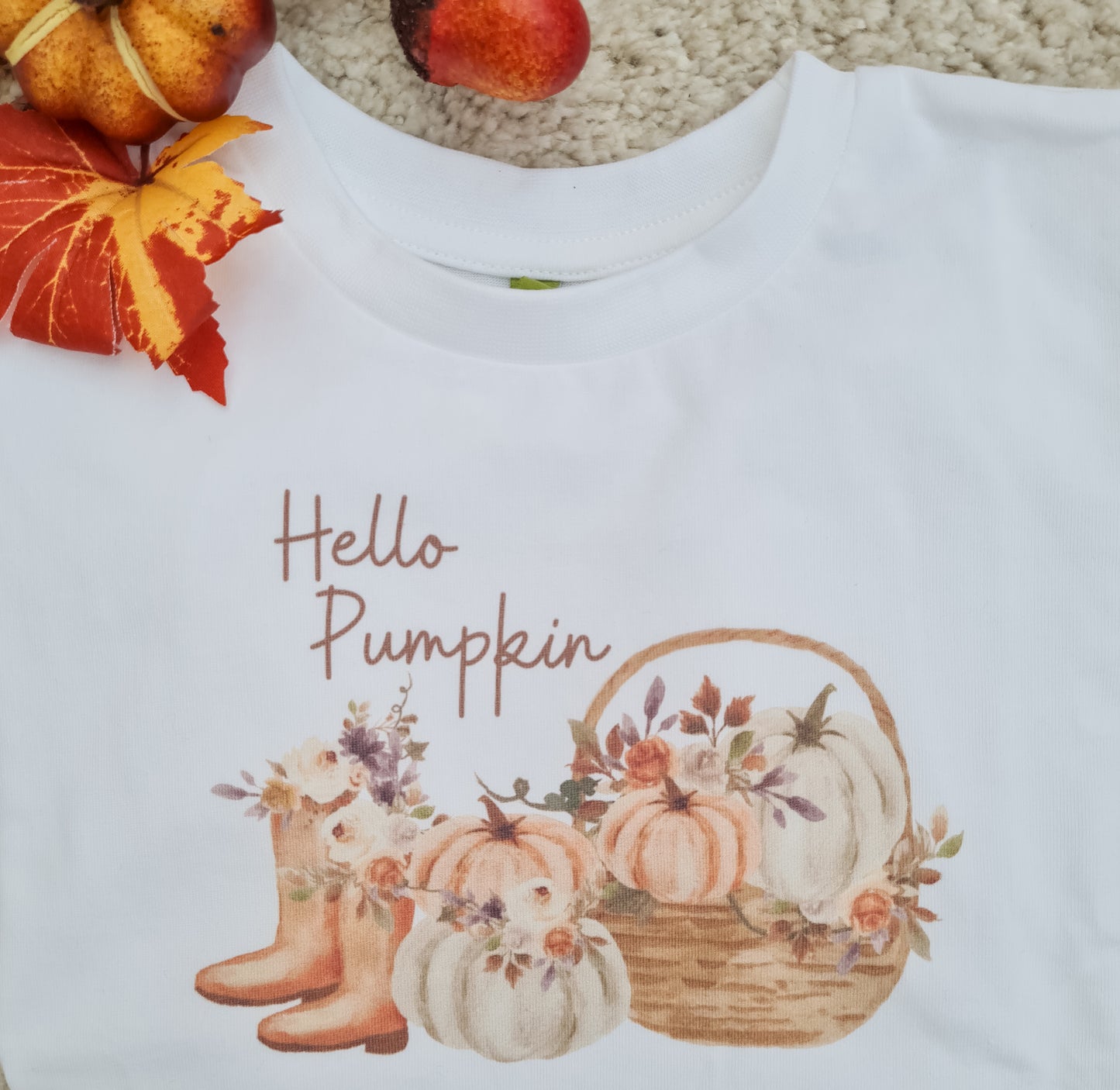 Hello Pumpkin Floral  Long Sleeved T- Shirt