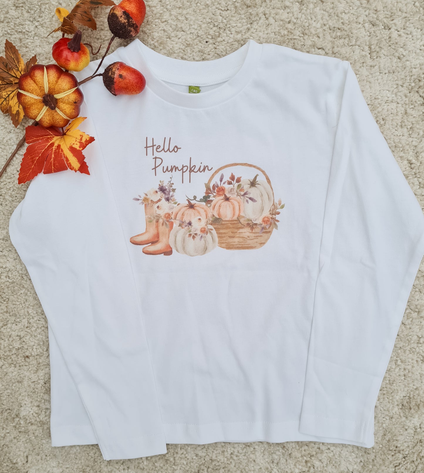 Hello Pumpkin Floral  Long Sleeved T- Shirt